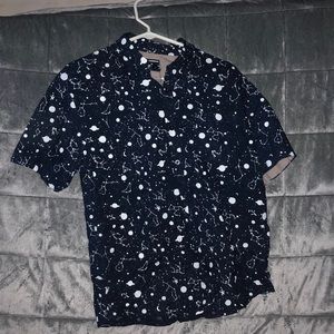 Galaxy shortsleeve button up|Creative Destruction